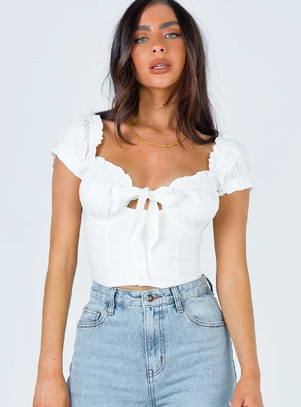 Elouise Crop Top White