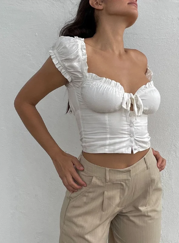 Elouise Crop Top White