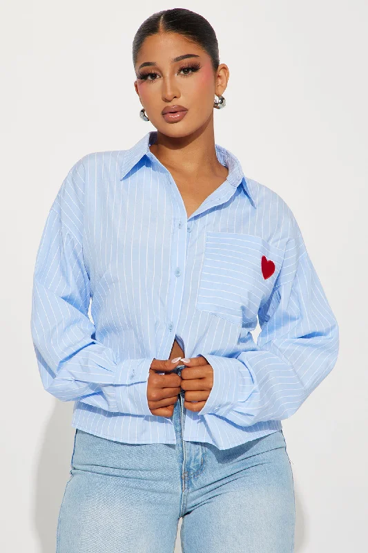 Find Your Love Striped Shirt - White/Blue