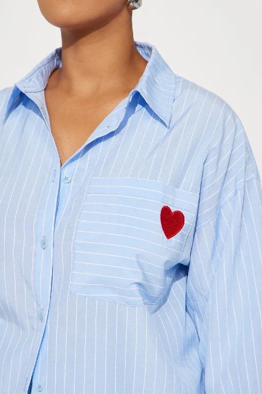 Find Your Love Striped Shirt - White/Blue