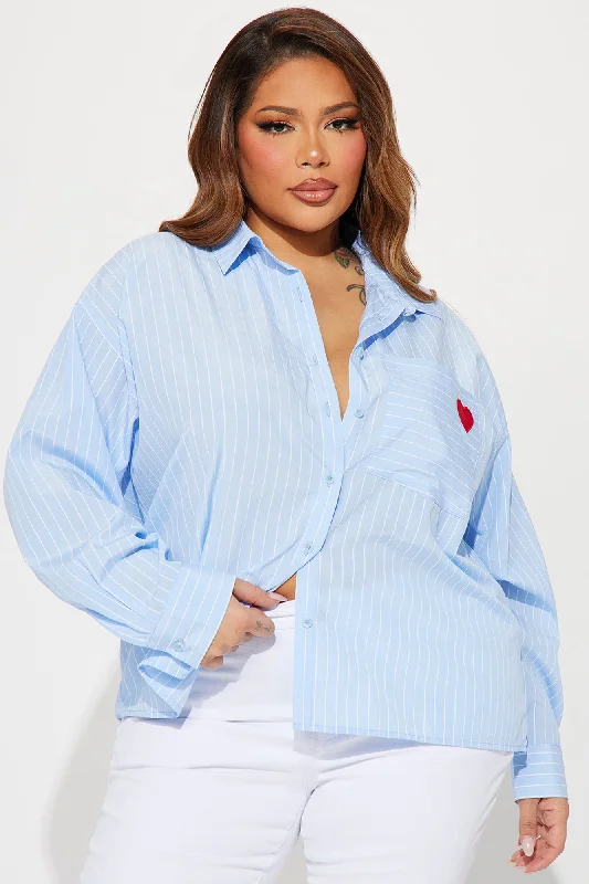 Find Your Love Striped Shirt - White/Blue