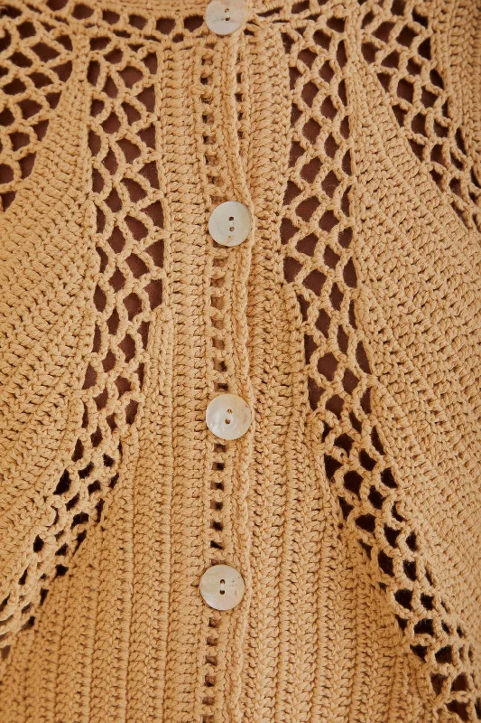 Sand Flower Draw Crochet Cardigan