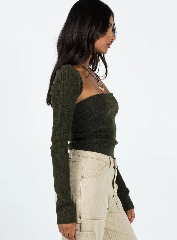 Freesia Two Piece Bolero Top Khaki