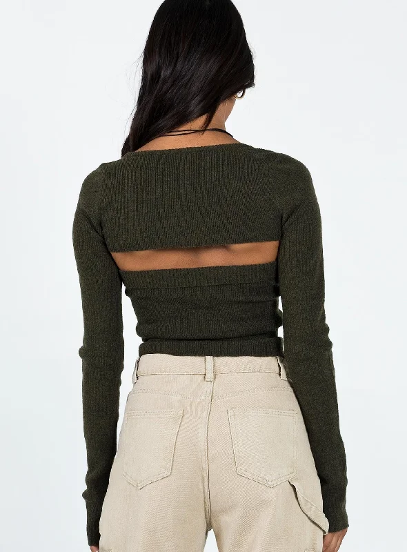 Freesia Two Piece Bolero Top Khaki