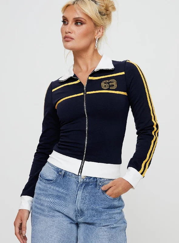 Get Busy Zip Up Jacket Navy