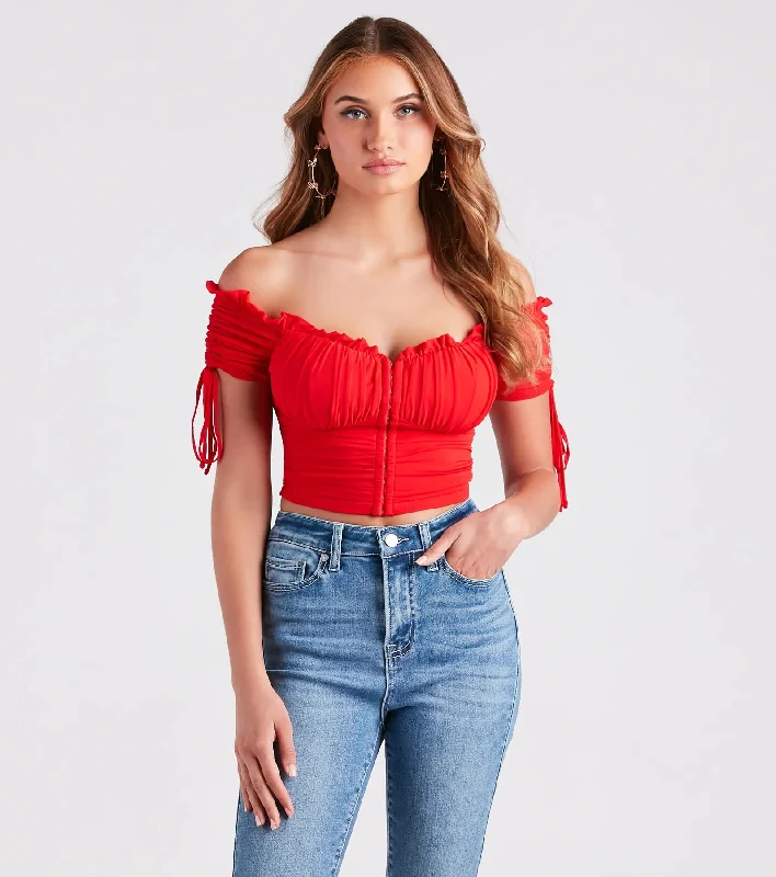 Hooked In Ruched Crop Top