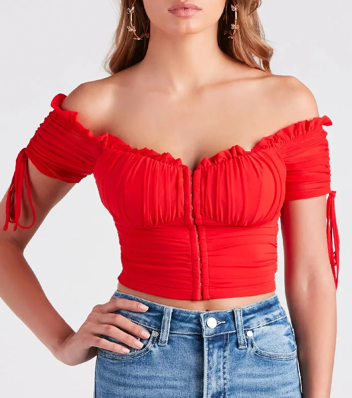 Hooked In Ruched Crop Top