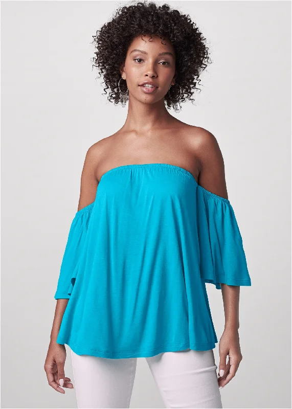 Off-the-shoulder top - Aqua