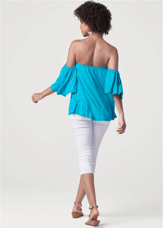 Off-the-shoulder top - Aqua