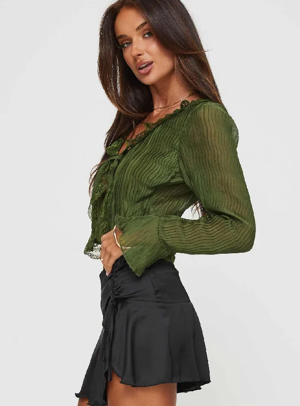 Kareela Long Sleeve Top Green