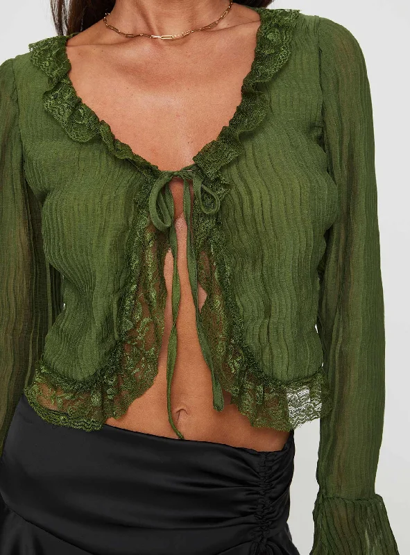 Kareela Long Sleeve Top Green