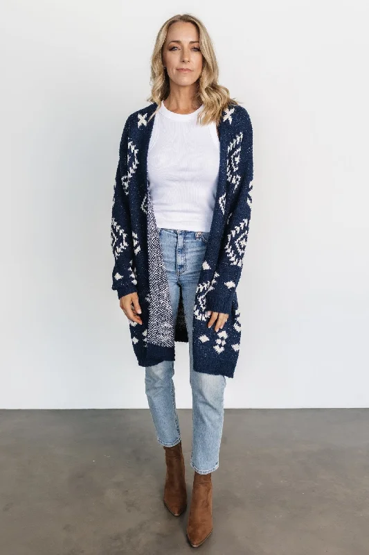 Missoula Oversized Cardigan | Navy + Ivory