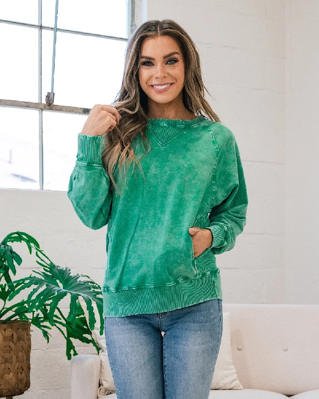 Girlfriend Crewneck Sweatshirt - Ash Kelly Green