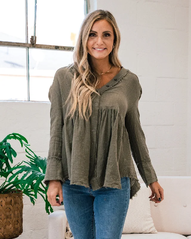 Jill Olive Baby Doll Top FINAL SALE