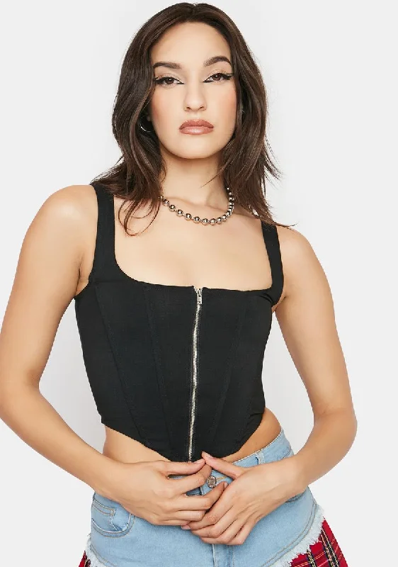 Noir Hold A Grudge Corset Crop Top