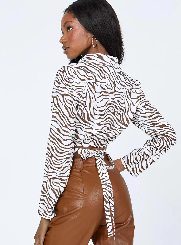 Philipa Long Sleeve Top Zebra