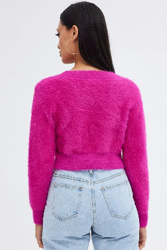 Pink Fluffy Cardigan