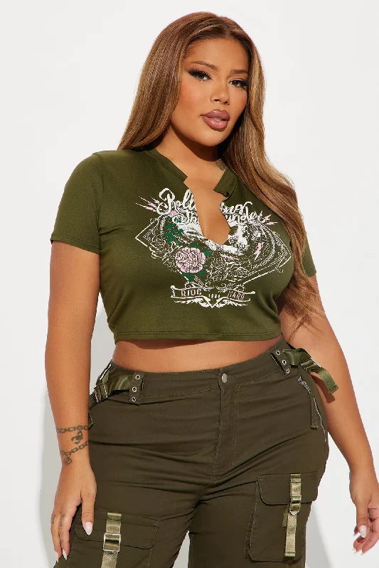 Rolling Thunder Graphic Top - Olive