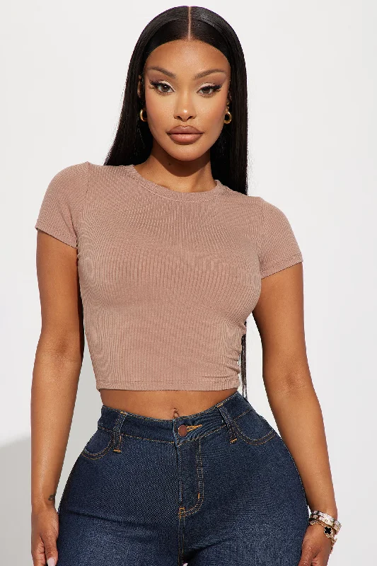 Serai Crew Neck Top - Taupe