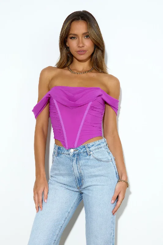 Snatched Up Crop Top Purple