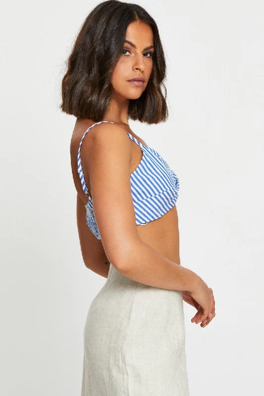 Stripe Singlet Bralette Sleeveless Crop