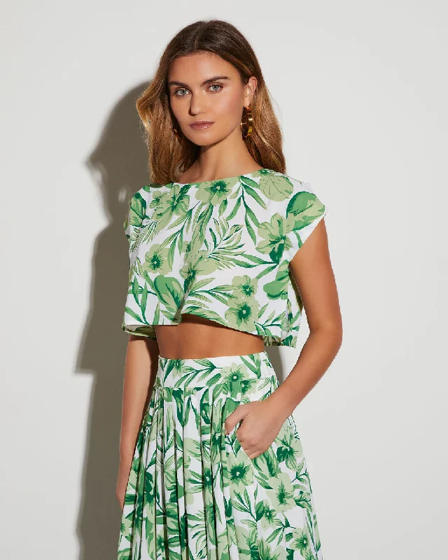 Summer Obsession Tropical Print Crop Top