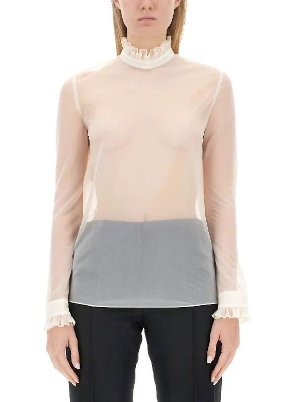 Techno Chiffon Blouse In Ivory