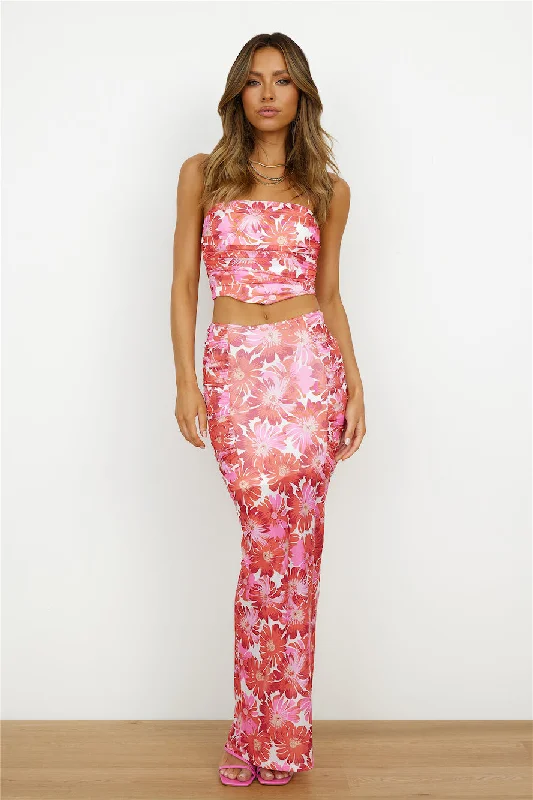 Tropical Bloom Crop Top Pink