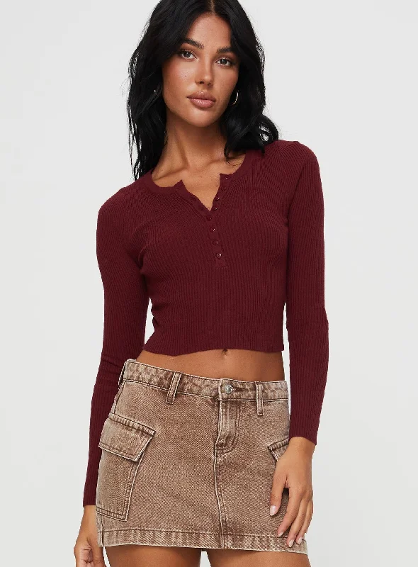 Unwritten Love Top Burgundy