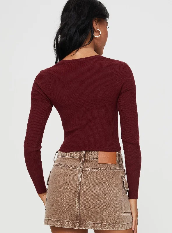 Unwritten Love Top Burgundy