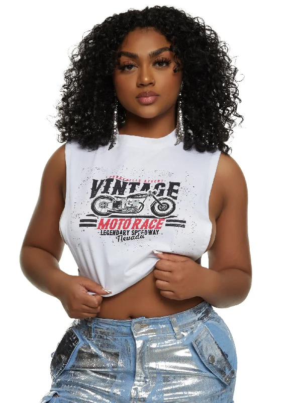 Vintage Motorace Cropped Muscle Tee