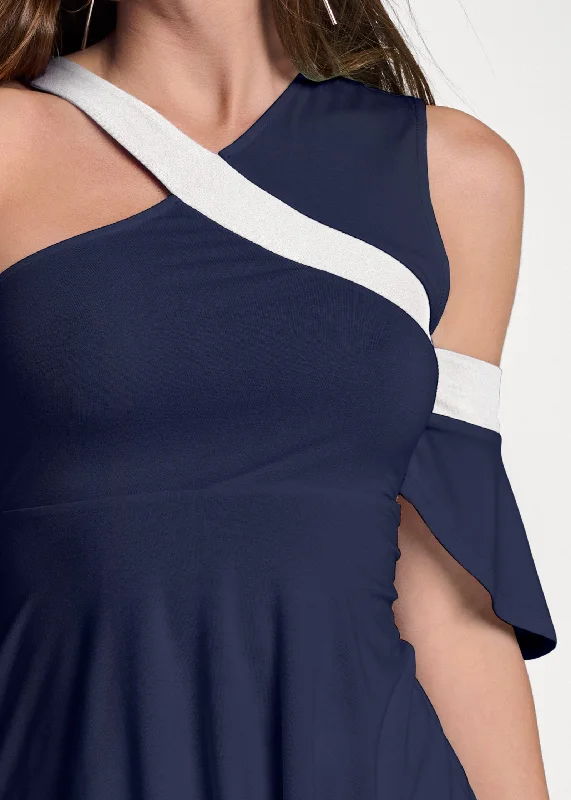 Color block top - Navy & White