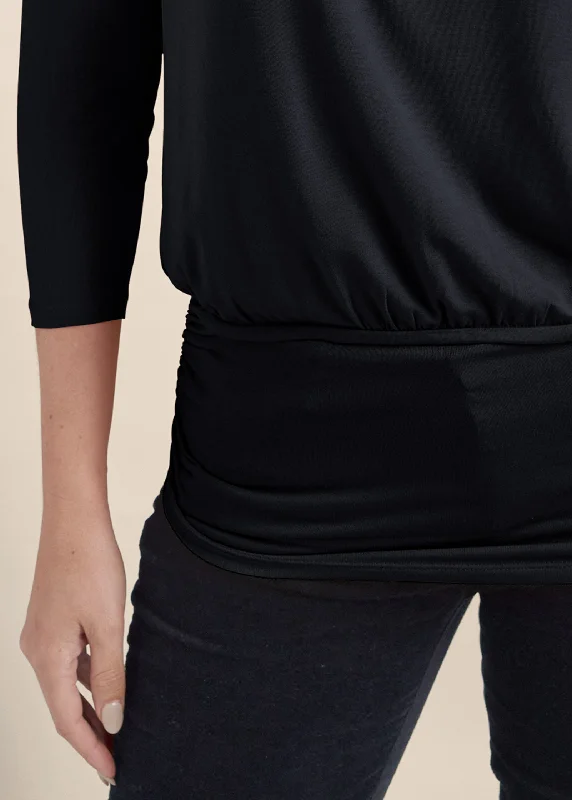 Casual 3/4-sleeve top - Black