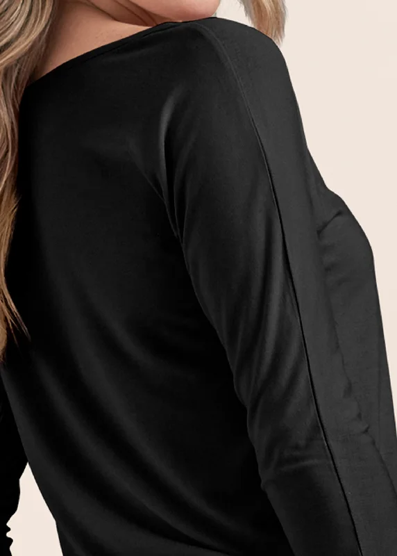 Casual 3/4-sleeve top - Black