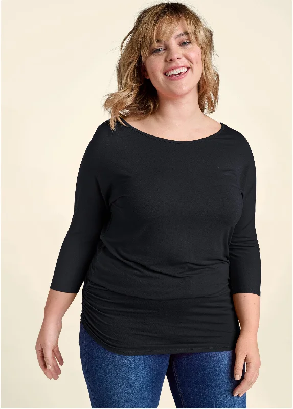 Casual 3/4-sleeve top - Black